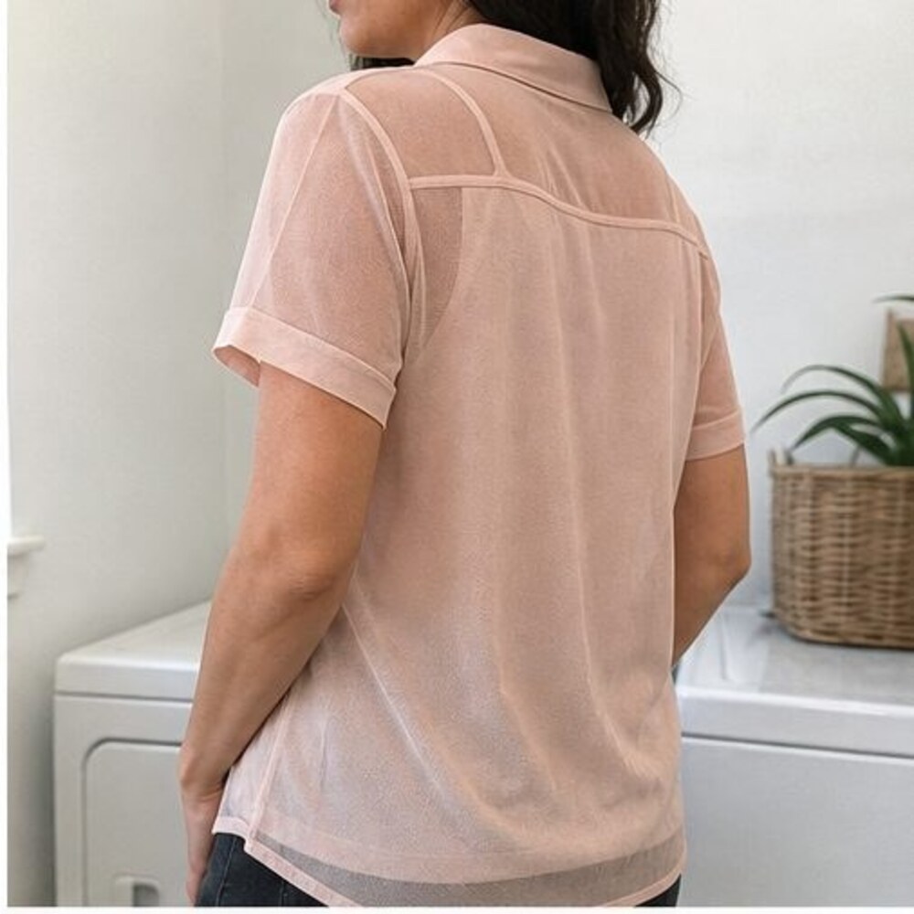 Blush Button Blouse - Picture 3 of 6